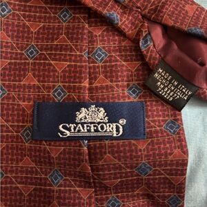 Stafford Men's Geometric Red Blazer